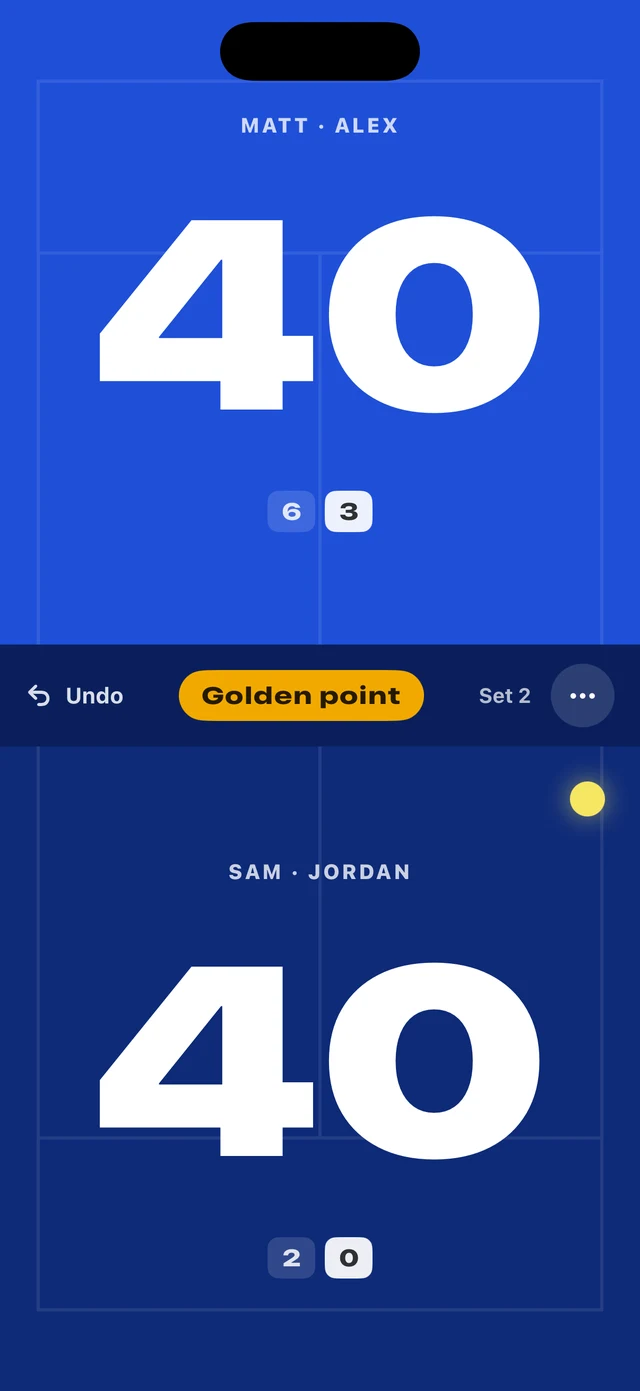 Rallo padel scoreboard